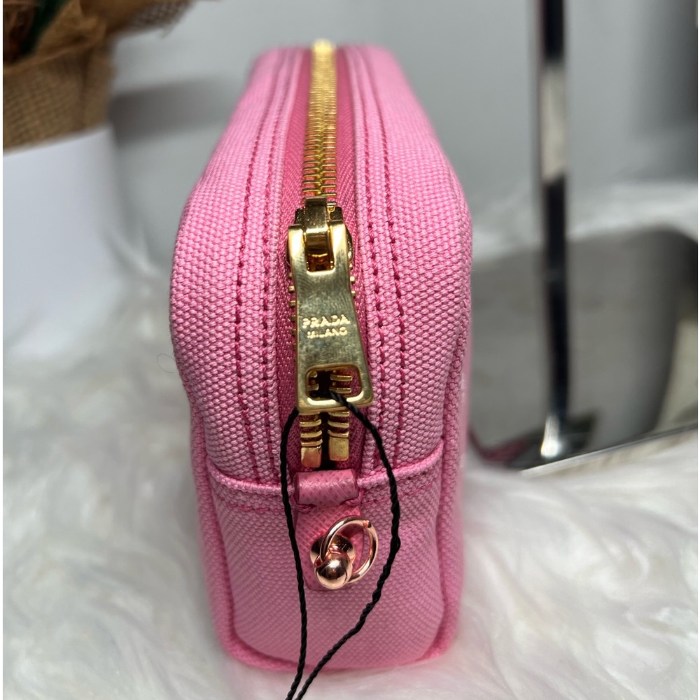 Authentic prada canapa logo pouch converted into crossbody/sling/shoulder bag - Picture 9 of 17